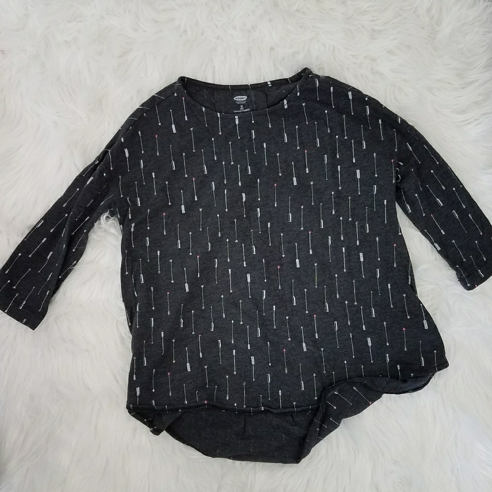 Girls High Low Shirt 3/4th Sleeve with Arrows